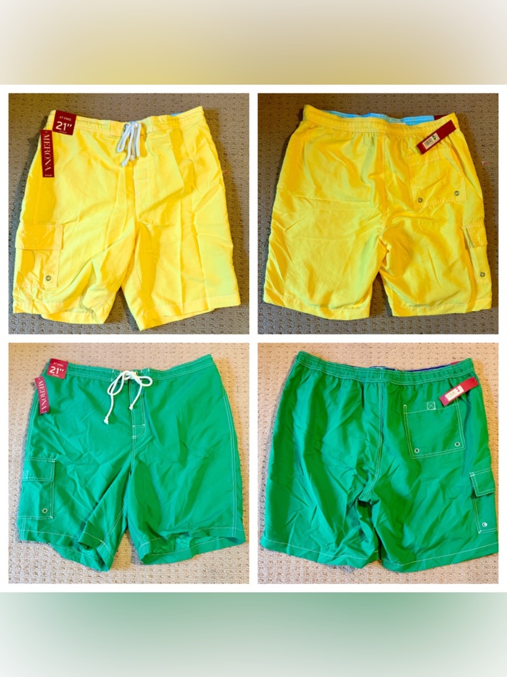 NWT Merona Set of 2 Men’s Swim Shorts, Sz XL
